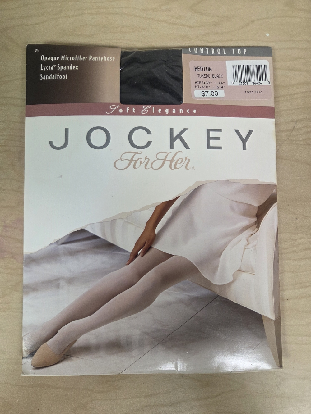 Jockey ForHer Control Top Opaque Microfiber Pantyhose - Tuxedo Black - Medium